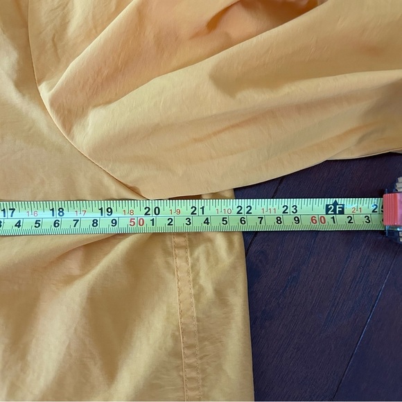 Eileen Fisher Organic Cotton Yellow Orange Hooded Zip-Up Jacket Windbreaker PL - Picture 5 of 11